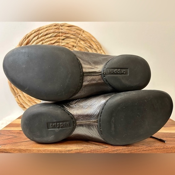 Trippen Metallic Leather Mid Rise Ankle Boots Size 36/6 - Picture 9 of 13